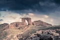 Remains of entrance gate to Grosnez castle, bailiwick of Jersey, Channel Islands Royalty Free Stock Photo