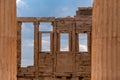 Remains of the Erechtheion, an ancient Ionic Temple on the Acropolis of Athens, Greece Royalty Free Stock Photo