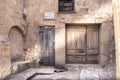 Remains and facade in Corbera de Ebro, Spain. Royalty Free Stock Photo