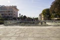 Italy, Grado: Area with Glass and walk paths where people can see remains of Floor of the Basilica della Corte