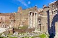 Remains of Forum of Augustus with the Temple of Mars Ultor, Rome, Italy Royalty Free Stock Photo