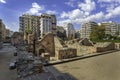 Ruins of Galerius palace in center of the town Thessaloniki, Macedonia, Greece Royalty Free Stock Photo