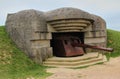 Remains of the german Battery which was captured on June 07 1944, Bunker and Artillery Guns Royalty Free Stock Photo