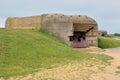 Remains of the german Battery which was captured on June 07 1944, Bunker and Artillery Guns Royalty Free Stock Photo