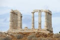 The Remains of a Greek temple dedicated to Poseidon, on the promontory of Cape Sunio ,located on the southern tip of Attica, Royalty Free Stock Photo