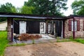 Remains of home after being destroyed by fire Royalty Free Stock Photo