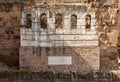 Remains of Honorius` gate near The Porta Maggiore Larger Gate, or Porta Prenestina, is one of the eastern gates in Aurelian Wal Royalty Free Stock Photo