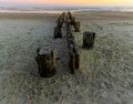 Remains of A Hurricane Damaged Pier on Folly Beach