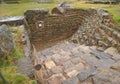 Remains of Inca Structure in the Rain, Sacsayhuaman Archaeological Park, Cusco, Peru Royalty Free Stock Photo