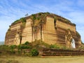 Remains of incomplete stupa Mingun Pahtodawgyi, Mandalay, Myanmar Royalty Free Stock Photo