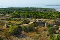 Remains of the Leucate castle, in France Royalty Free Stock Photo