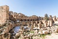 Remains of the Medieval fortifications in Heliopolis Roman ruins, Baalbek, Lebanon Royalty Free Stock Photo