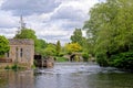 Remains of medieval Old Castle Bridge - Warwick Castle in Warwickshire - England Royalty Free Stock Photo