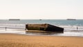 Remains of the Mulberry harbour in Arromanches, Normandy Royalty Free Stock Photo