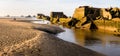 Remains of Mulberry harbour in Normandy Royalty Free Stock Photo