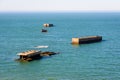 Remains of Mulberry harbour in Normandy Royalty Free Stock Photo