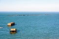 Remains of Mulberry harbour in Normandy Royalty Free Stock Photo