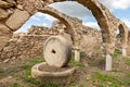The remains oil or wine press in the ruins of the Maresha city in Beit Guvrin, near Kiryat Gat, in Israel