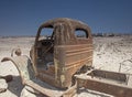 Remains of an old abandoned truck in the desert Royalty Free Stock Photo