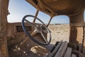 Remains of an old abandoned truck in the desert Royalty Free Stock Photo