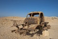 Remains of an old abandoned truck in the desert Royalty Free Stock Photo