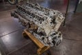Remains of an old large V12 internal combustion engine from the Second World War, crashed and broken Royalty Free Stock Photo