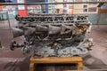 Remains of an old large V12 internal combustion engine from the Second World War, crashed and broken Royalty Free Stock Photo