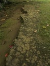 Remains of an old road built by the Japanese in the 1930s on Tonoas Island, Truk Royalty Free Stock Photo