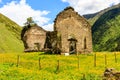 Remains of old ruined georgian church, Dartlo village, Tusheti, Georgia