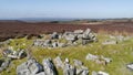 Remains of old shooting lodge on moorland