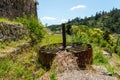Remains of an old stamping battery in Karangahake of the past gold rush time, Coromandel peninsula in New Zealand Royalty Free Stock Photo