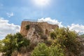 The remains of outer fortress walls in ruins of residence of Grand Masters of Teutonic Order in ruins of the castle of the