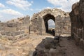 Remains of the outer walls on the ruins of the great Hospitaller fortress - Belvoir - Jordan Star - located on a hill above the