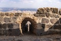 Remains of the outer walls on the ruins of the great Hospitaller fortress - Belvoir - Jordan Star - located on a hill above the