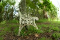 Remains of a park bench Royalty Free Stock Photo