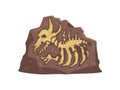 Remains of the Prehistoric Animal, Aarchaeological Artifact Vector Illustration