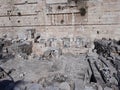 Remains of Robinson`s Arch along the western wall of the Temple Mount. Royalty Free Stock Photo