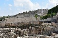 Remains of Robinson`s Arch along the western wall of the Temple Mount. Royalty Free Stock Photo