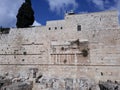 Remains of Robinson`s Arch along the western wall of the Temple Mount. Royalty Free Stock Photo