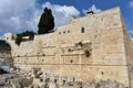 Remains of Robinson`s Arch along the western wall of the Temple Mount.