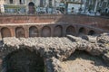 Remains of the Roman amphitheatre in the historic centre of Catania, Sicily island, Italy