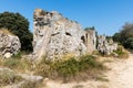 Remains of the roman Barbegal aqueduct near Fontvieille Royalty Free Stock Photo
