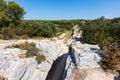 Remains of the roman Barbegal aqueduct near Fontvieille Royalty Free Stock Photo