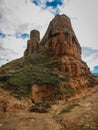 Remains of ruined castle of Arnedo in province of Burgos, Castilla y Leon, Spain