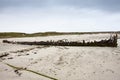 Remains of sailing boat wreck on Island of Tiree