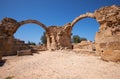 The remains of Saranta Kolones castle. Paphos Archaeological Park. Cyprus