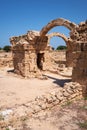 The remains of Saranta Kolones castle. Paphos Archaeological Park. Cyprus