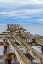 Remains of the sea mooring Royalty Free Stock Photo