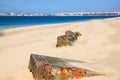 Part of old bunker near the Rio Sado, Troia Peninsula, Portugal Royalty Free Stock Photo