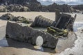 Remains of a ship wreck in 1917 Royalty Free Stock Photo